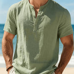 Hayes - Coastal Textured Henley Shirt