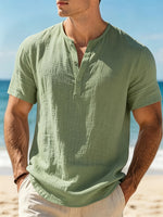 Hayes - Coastal Textured Henley Shirt