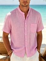 Calder - Textured Cotton Band-Collar Shirt
