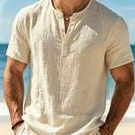 Hayes - Coastal Textured Henley Shirt