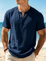 Hayes - Coastal Textured Henley Shirt