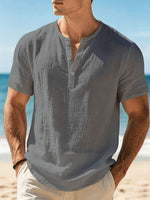 Hayes - Coastal Textured Henley Shirt