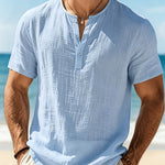 Hayes - Coastal Textured Henley Shirt