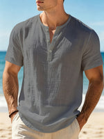 Hayes - Coastal Textured Henley Shirt