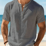 Hayes - Coastal Textured Henley Shirt