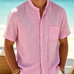 Calder - Textured Cotton Band-Collar Shirt