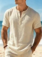 Hayes - Coastal Textured Henley Shirt