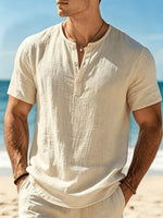 Hayes - Coastal Textured Henley Shirt