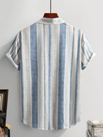 Marlowe - Textured Stripe Short-Sleeve Shirt