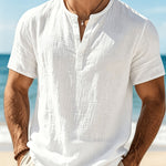 Hayes - Coastal Textured Henley Shirt