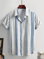 Marlowe - Textured Stripe Short-Sleeve Shirt