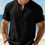 Hayes - Coastal Textured Henley Shirt